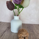 Présence – Composition florale parfumée (vase & 3 fleurs en cire)